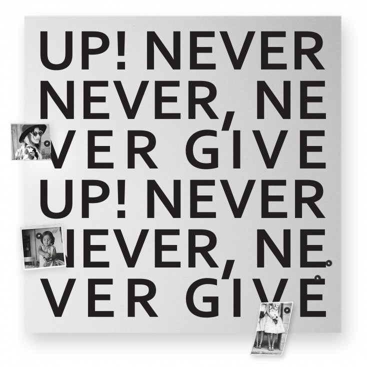 Lavagna magnetica gigante con accessori magnetici per foto "NEVER GIVE UP"