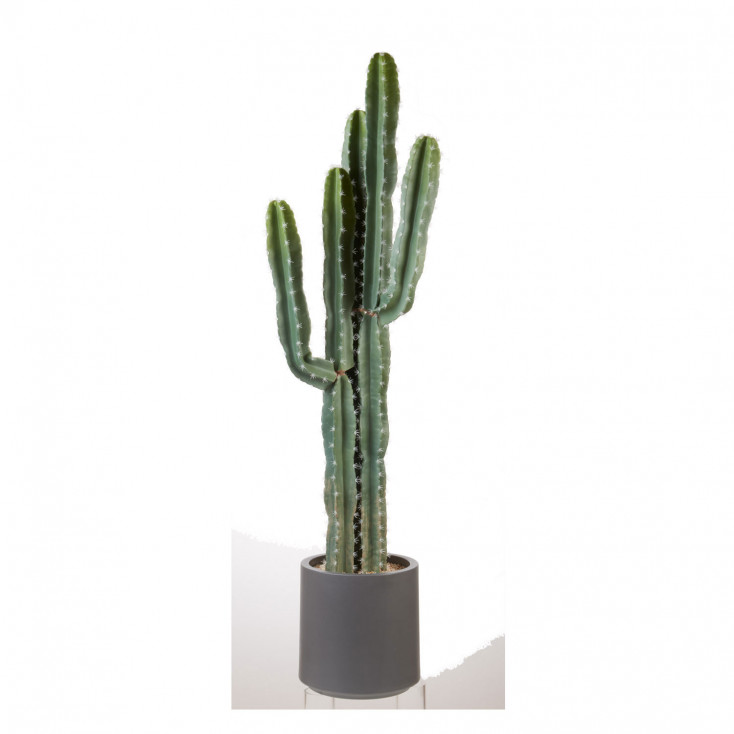 Cactus decorativo artificiale in vaso grigio pianta finta realistica da interni