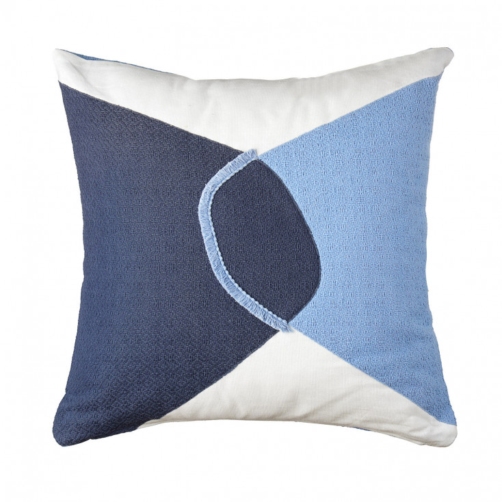 Cuscino in cotone quadrato con ricami 45x45