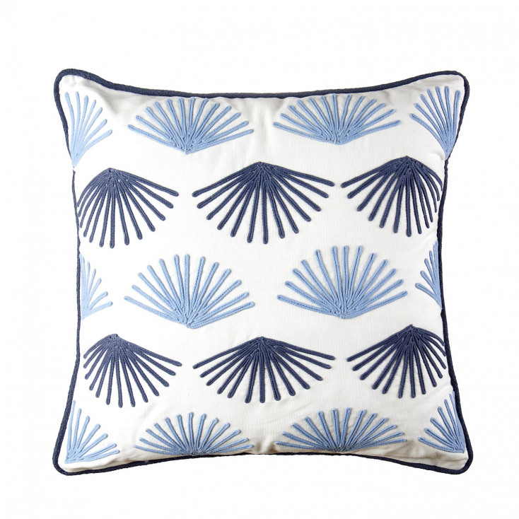 Cuscino in cotone quadrato con ricami 45x45