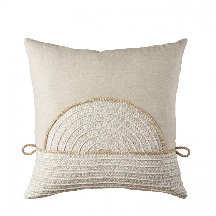 Cuscino quadrato con ricami in cotone 45x45