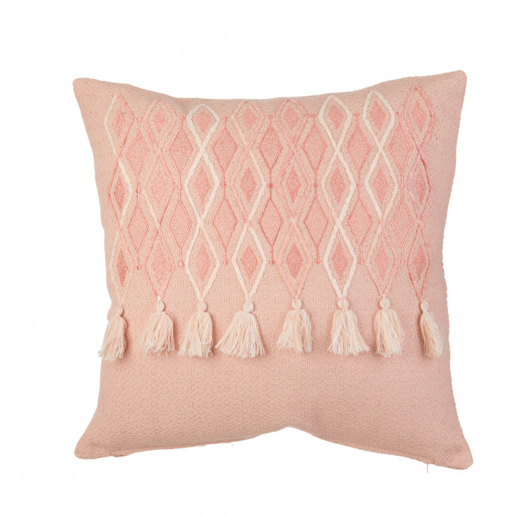 Cuscino quadrato in cotone con ricami 45x45