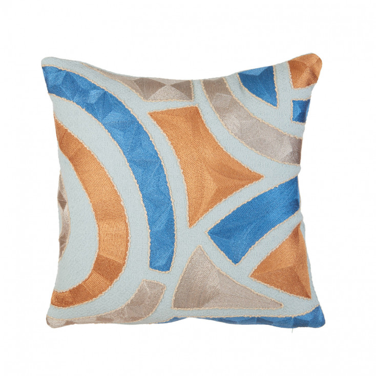 Cuscino quadrato in cotone con ricami 45x45