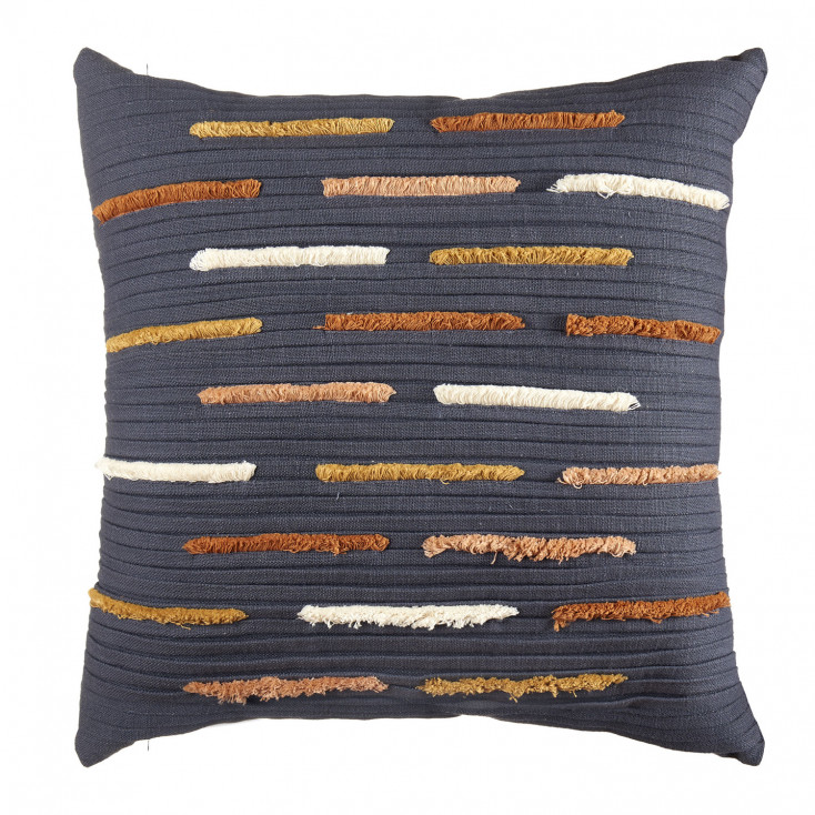 Cuscino quadrato in cotone con ricami astratti 45x45