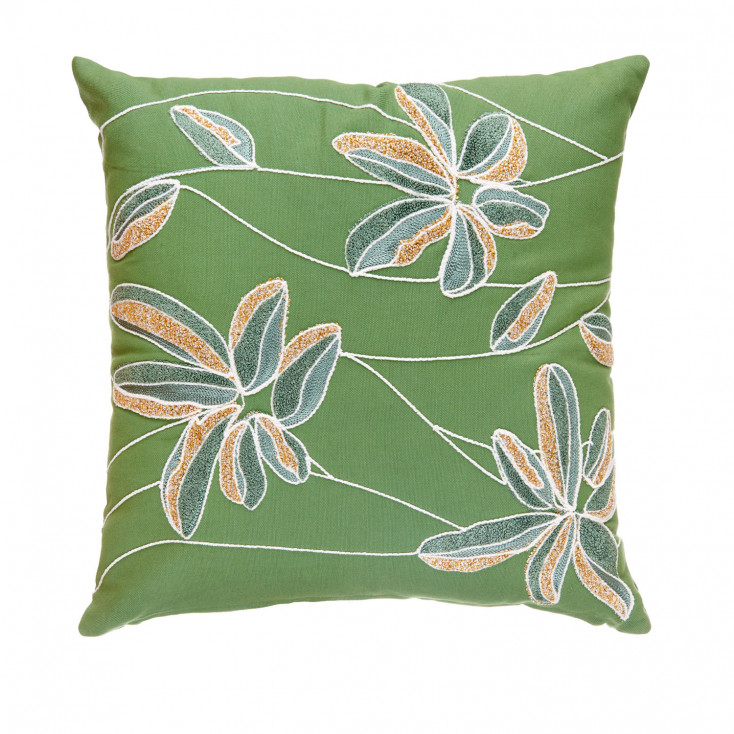 Cuscino quadrato in cotone stampato con motivi etnici 45x45