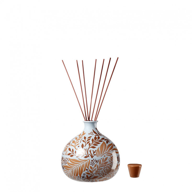 Diffusore ambiente in porcellana con decoro terracotta – Bastoncini inclusi