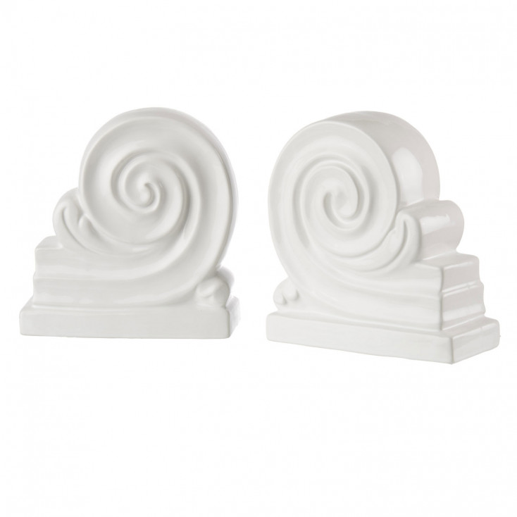 Fermalibri in ceramica a forma di capitello