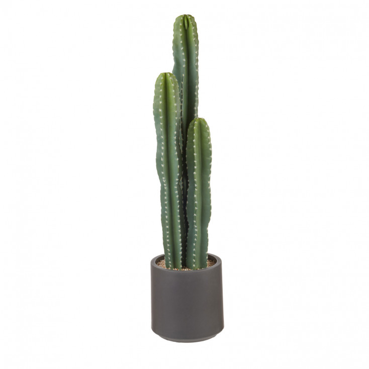 Pianta decorativa realistica da interno cactus artificiale in vaso grigio