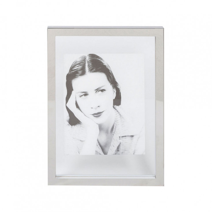 Portafoto da tavolo rettangolare grande in acciaio dal design moderno