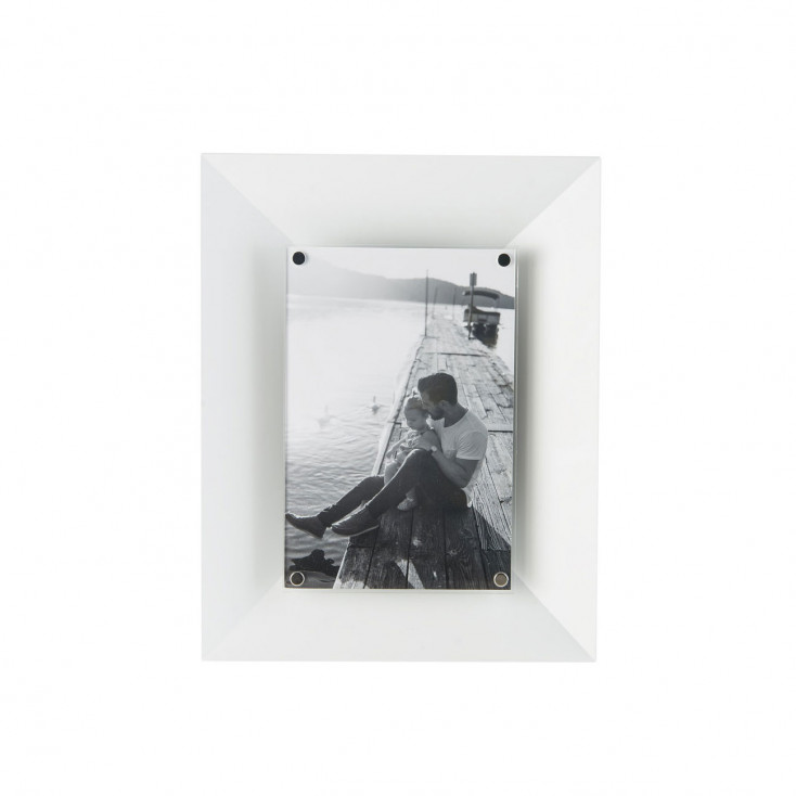 Portafoto rettangolare piccolo in acciaio verniciato dal design moderno