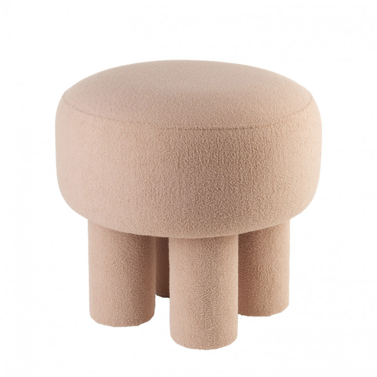 Pouf moderno da salotto con struttura in legno e rivestimento in tessuto
