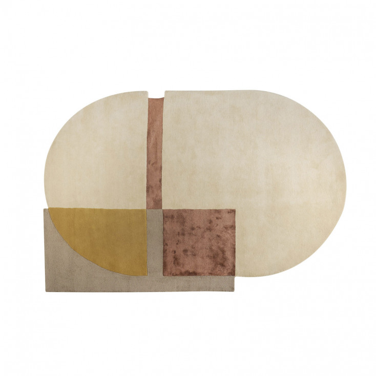 Tappeto in tessuto sagomato con decoro moderno 160x230