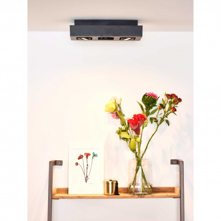 Faretto 3 diffusori a LED orientabili e struttura in alluminio di design moderno