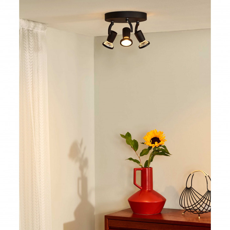 Faretto a LED struttura in metallo moderna e triplo diffusore orientabile