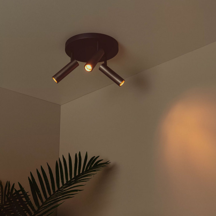 Faretto da soffitto in allumino triplo diffusore orientabile dal design moderno