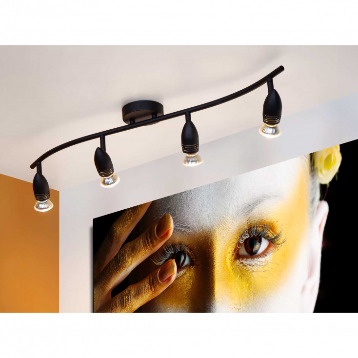 Faretto in metallo lineare con 4 diffusori orientabili dal design minimalista