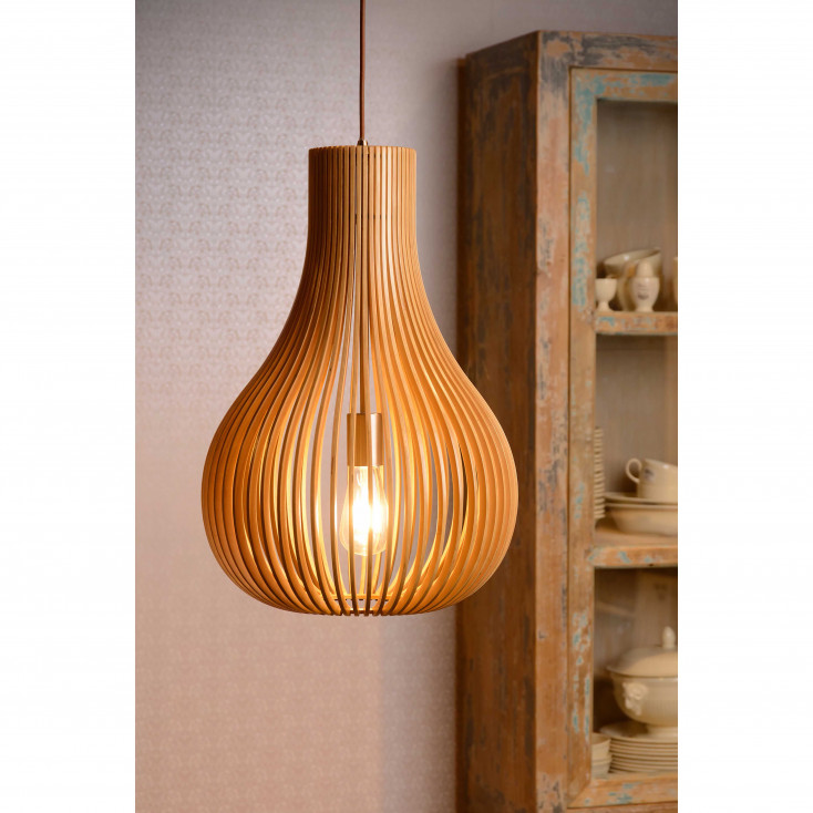 Lampadario In Legno Massiccio Fatto In Germania – LED Dimmerabile 2000 Lumen, Luce Calda, 100 Cm Di Quercia Selvatica – Design Sostenibile E Artigianale - 2