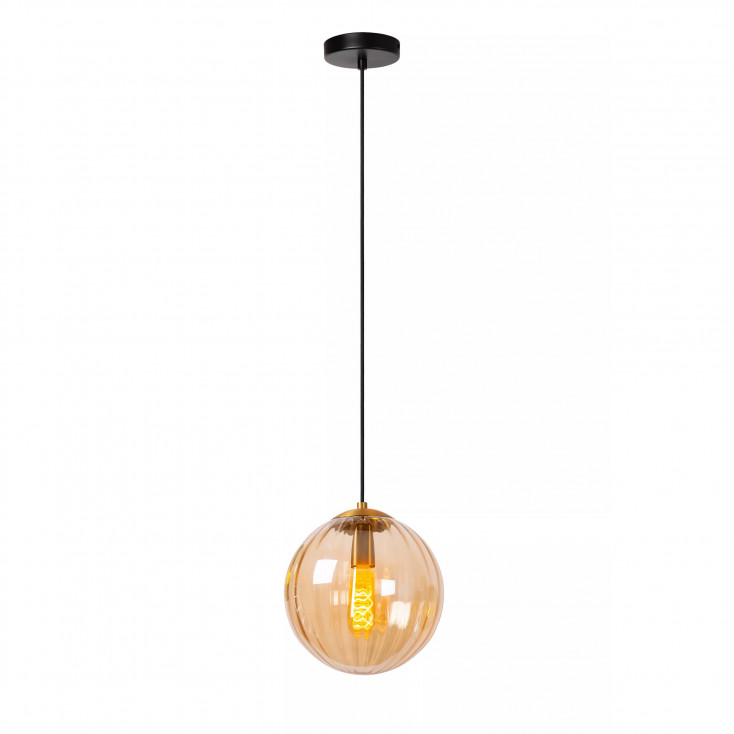 Lampada a sospensione in metallo dal design moderno con diffusore in vetro