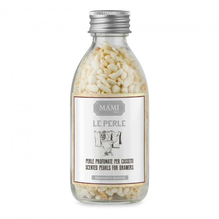Perle profumate per tessuti da inserire nei cassetti "Diamante Bianco"