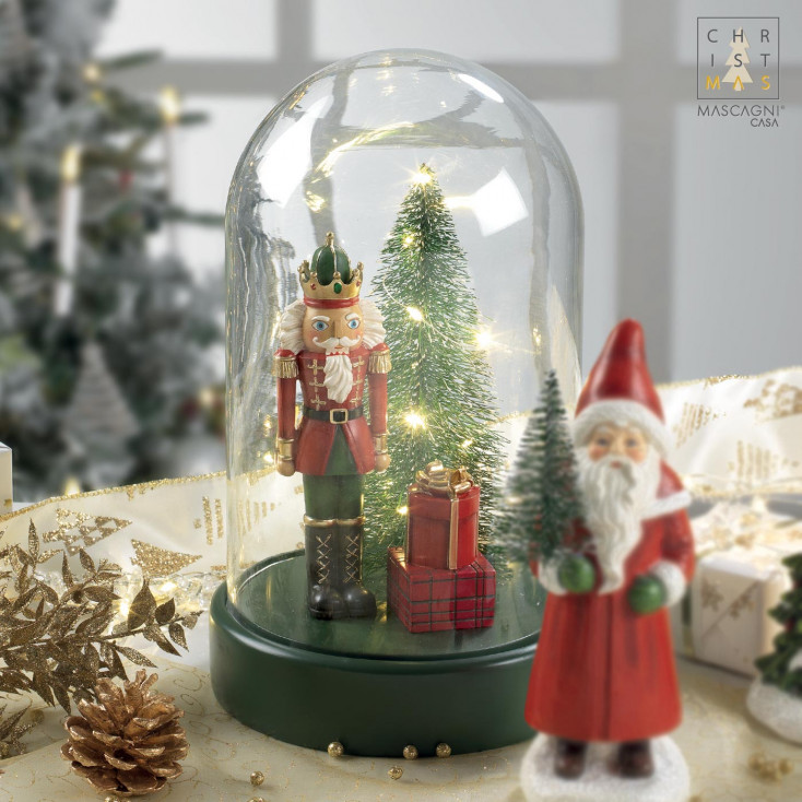 Campana in vetro con soldatino in resina