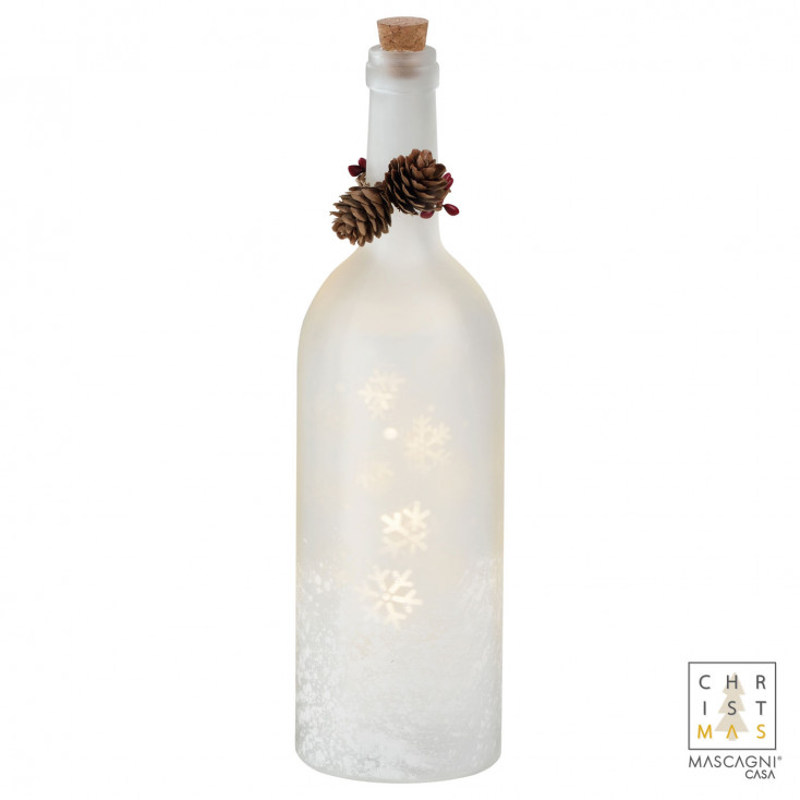 Decorazione natalizia bottiglia con led
