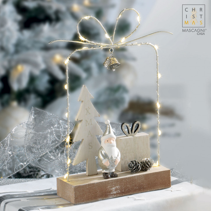 Decorazione natalizia con Babbo Natale con LED