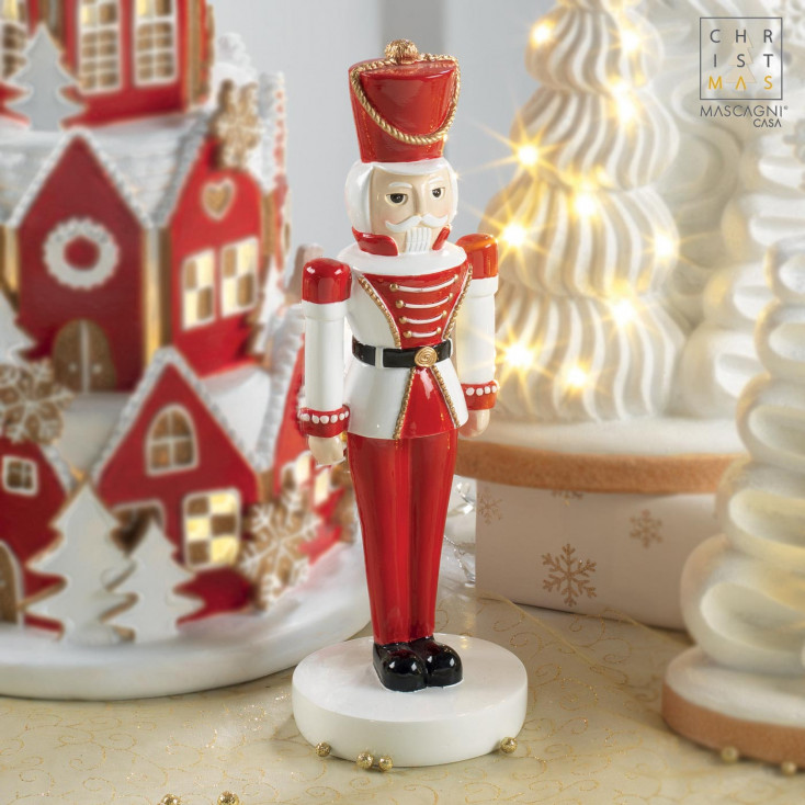 Decorazione natalizia moderna con soldatino in resina