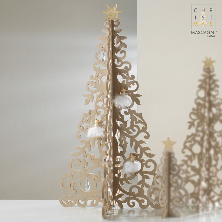 Decorazione natalizia per la tavola Abete alto in legno