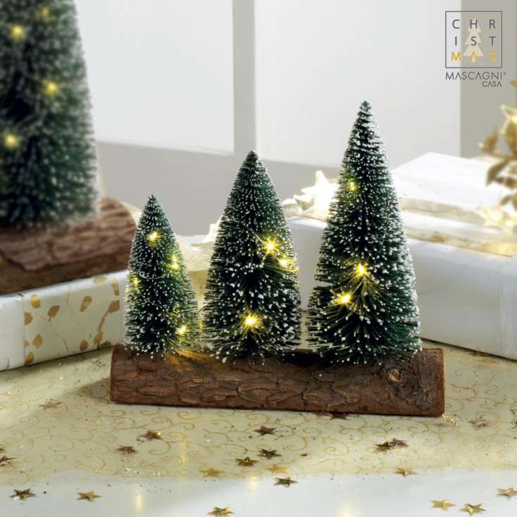 Decorazione natalizia tronco piccolo con alberelli