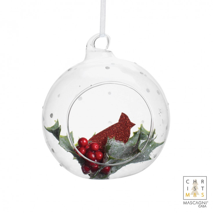 Palla di natale in vetro per albero d.10