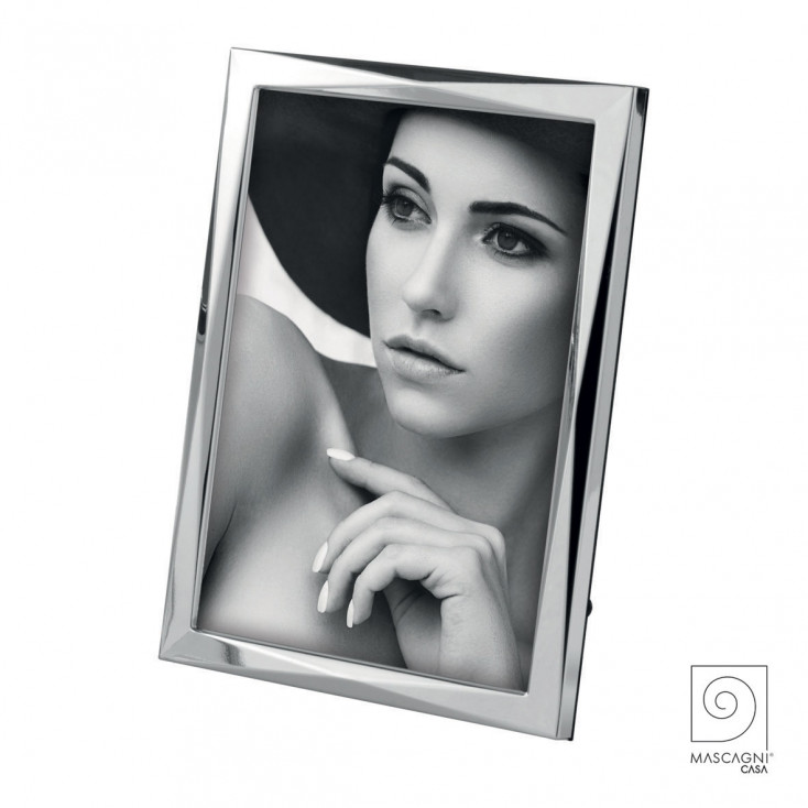 Portafoto da tavolo con cornice in metallo lucido dal design elegante