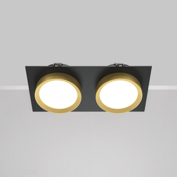 Faretto da incasso doppio diffusore struttura in alluminio dal design moderno