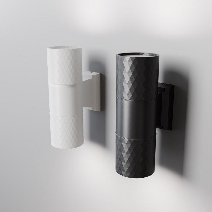 Lampada da parete per esterno in alluminio con doppio diffusore in acrilico