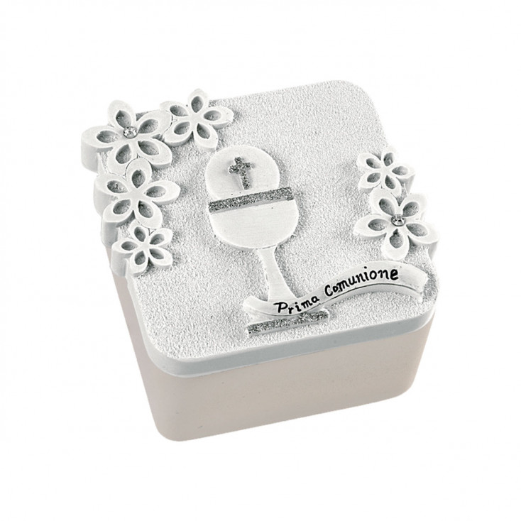 Bomboniera Comunione - Scatolina Portagioie con Calice e Fiori