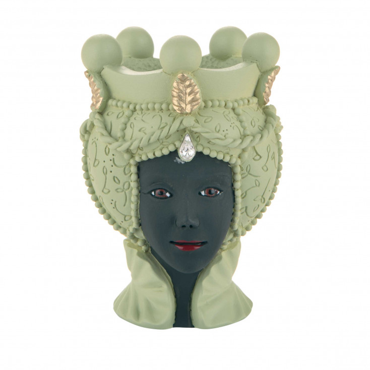 Testa di moro moderna piccola con viso di donna in varie colorazioni