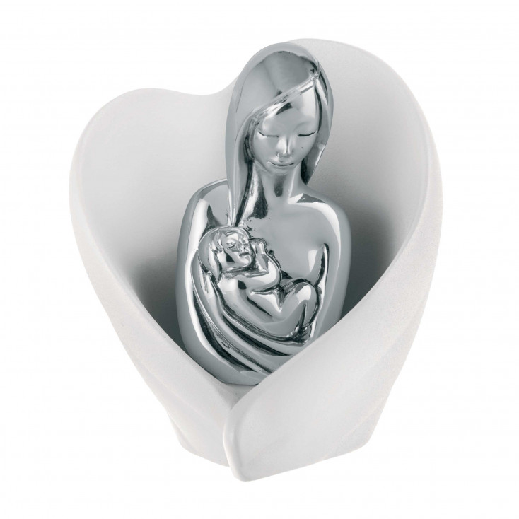 Scultura da tavolo con maternità in marmorino in varie colorazioni