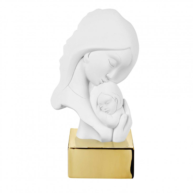 Scultura da tavolo con base in marmorino raffigurazione della maternità