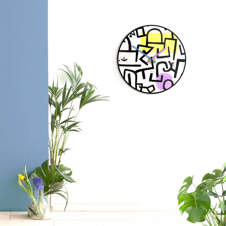 Orologio da parete rotondo in metallo dal design popart