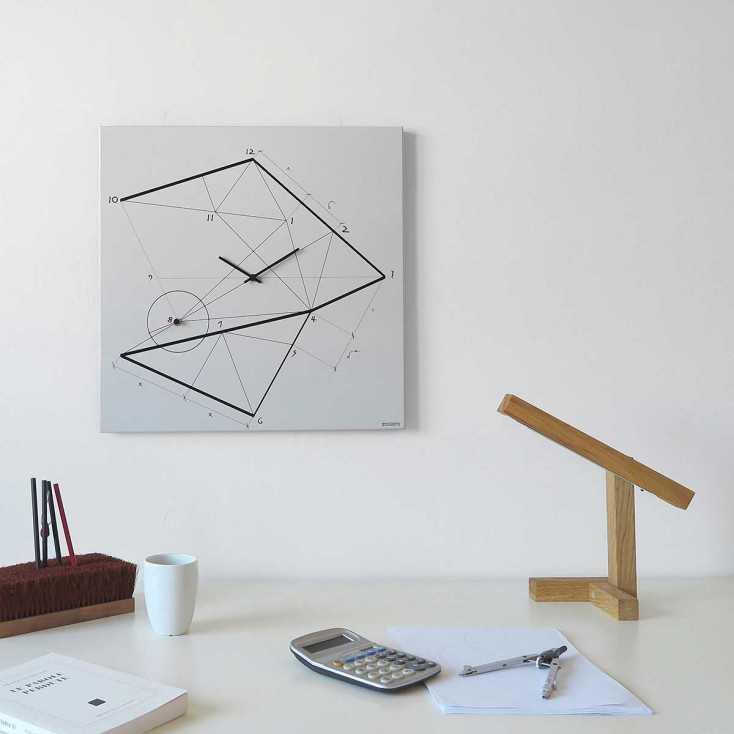 Orologio da parete minimalista con disegno a serigrafia geometrica "TIME LINE"