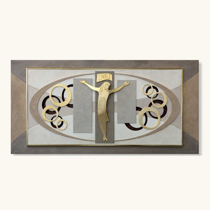 Quadro per camera da letto in stile moderno con crocifisso 120x60