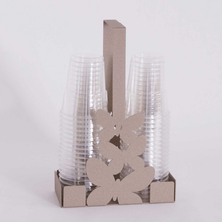Portabicchieri in metallo per bicchieri di plastica