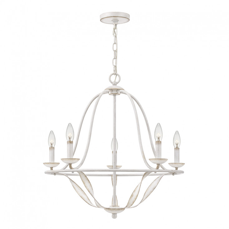 Lampadario grande dal design rustico in acciaio con diffusore a 5 luci