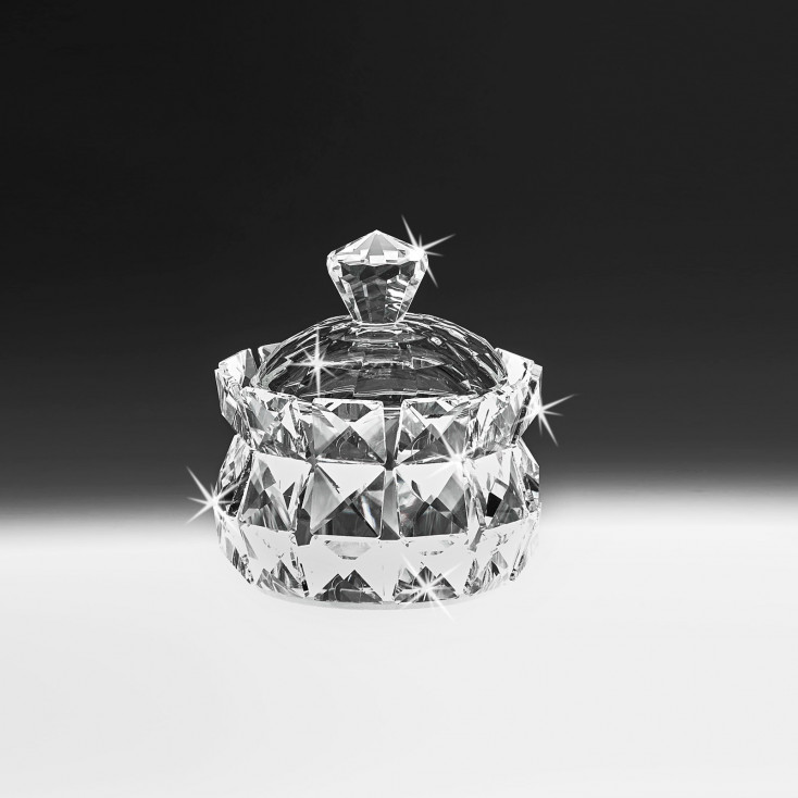 Porta gioie in cristallo con coperchio dal design elegante piccolo