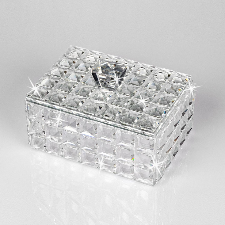 Portagioie medio in cristallo mosaico con coperchio