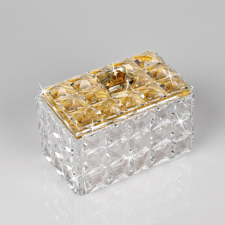 Portagioie piccolo in cristallo mosaico con coperchio