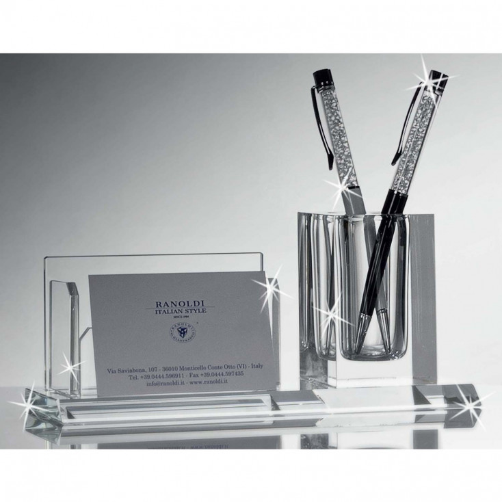 Set scrivania in cristallo