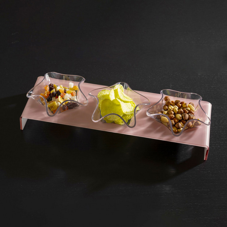 Antipastiera rettangolare con 3 ciotole dal design elegante