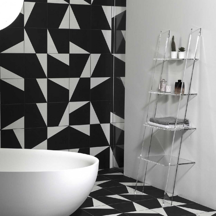 Libreria/Mobile Bagno con 4 ripiani in plexiglass in stile moderno