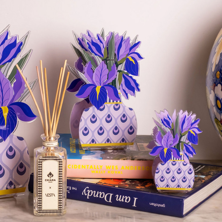 Profumatore per ambiente in plexiglass con bastoncini fragranza inclusa da 100ml