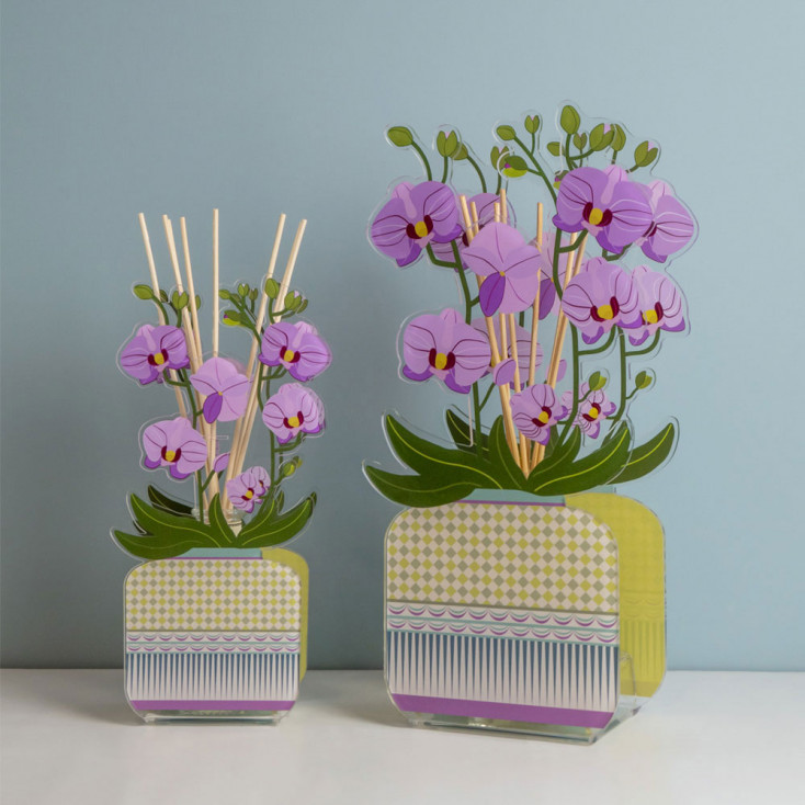 Profumatore per ambiente in plexiglass con bastoncini fragranza inclusa da 200ml